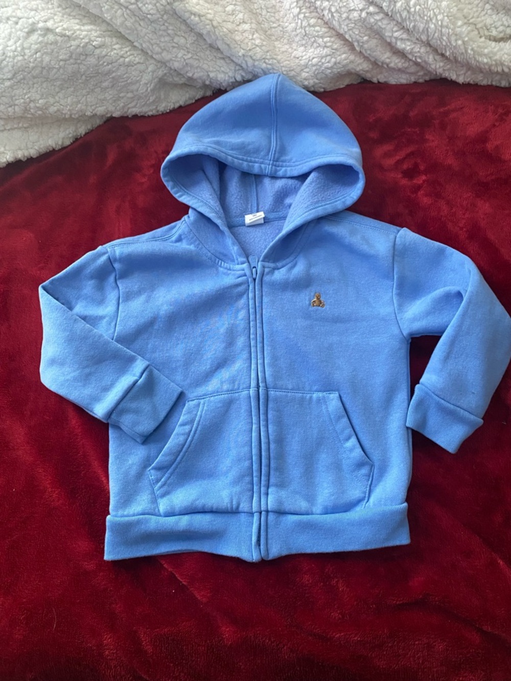 GAP Light Blue Hooded Zip Fleece for Kids